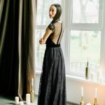 Black wedding dress with emphatic back by Anna Skoblikova