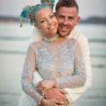 Light Blue Wedding dress with Embroidery by Anna Skoblikova