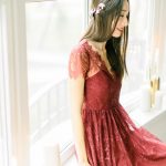 Wine red wedding dress by Anna Skoblikova