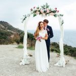 A line wedding dress with a boat neckline by Anna Skoblikova