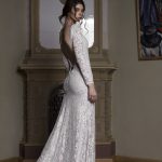 Backless wedding dress - Albertа - stunning gown features sexual low back line below the waist and marvelous lace fabric \\ Anna Skoblikova