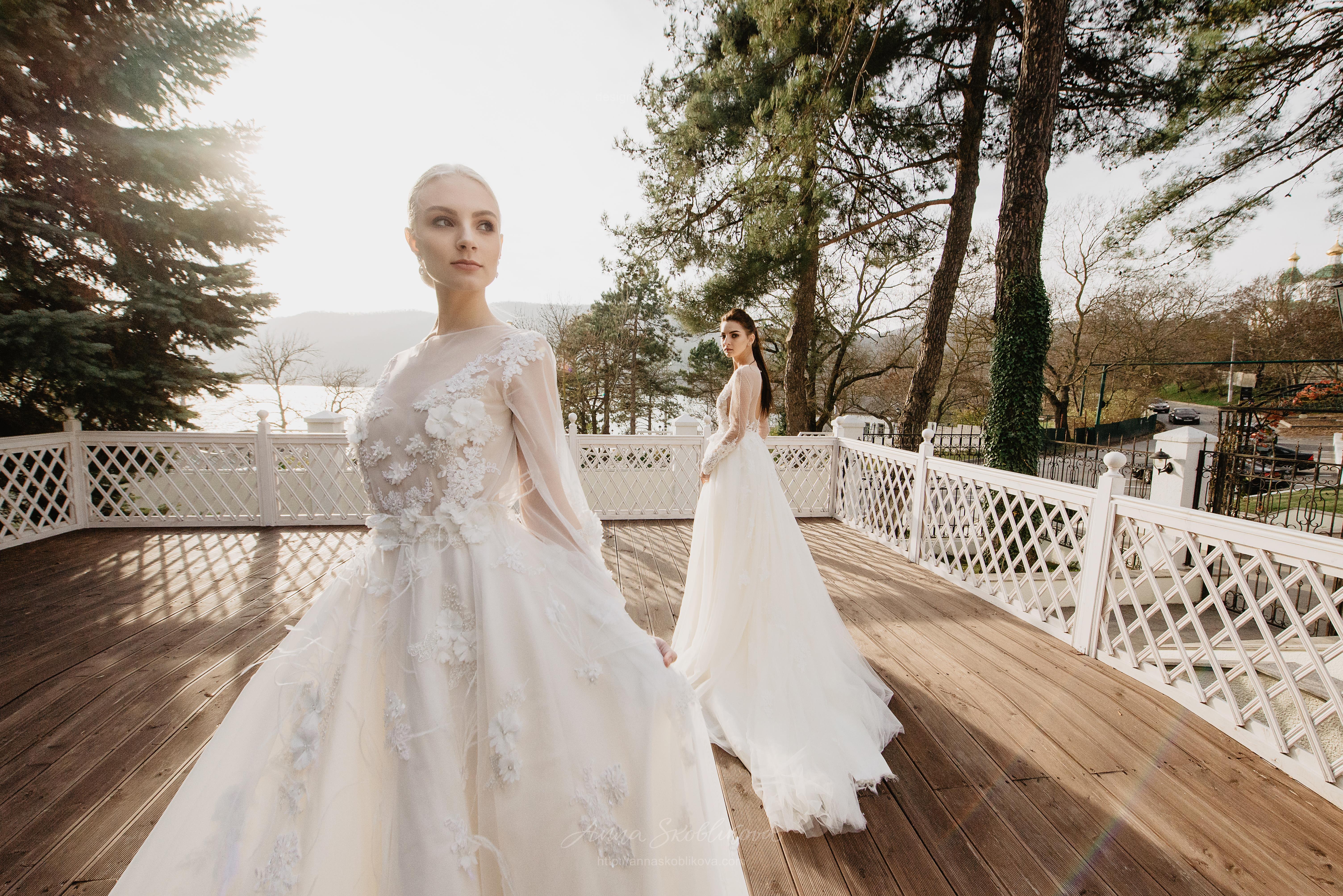 Long sleeve wedding dress - Enigma with Hand Embroidery